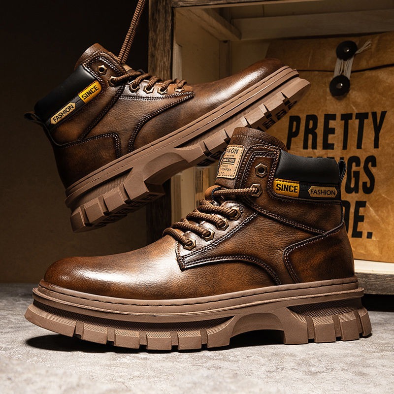 Chelsea Boots Men - Винтажные мужские ботильоны на платформе, осенне-зимние