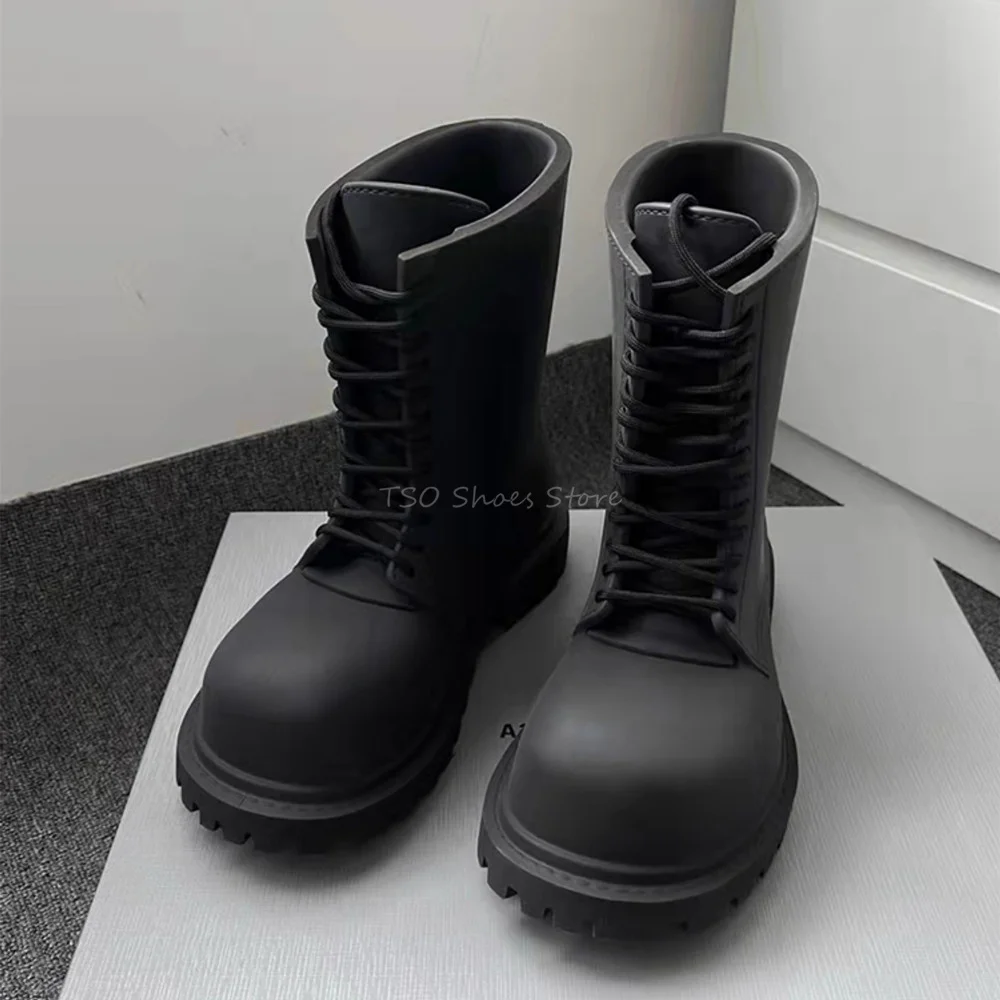 Chelsea Boots Men - Черные ботинки с толстой подошвой для