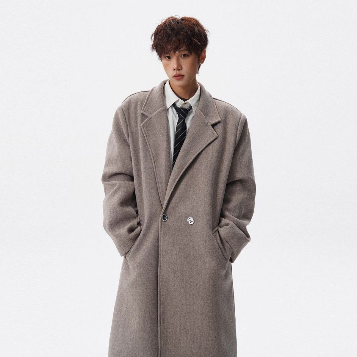 Men'S Fashion Reviews - Пальто из шерстяной смеси в корейском