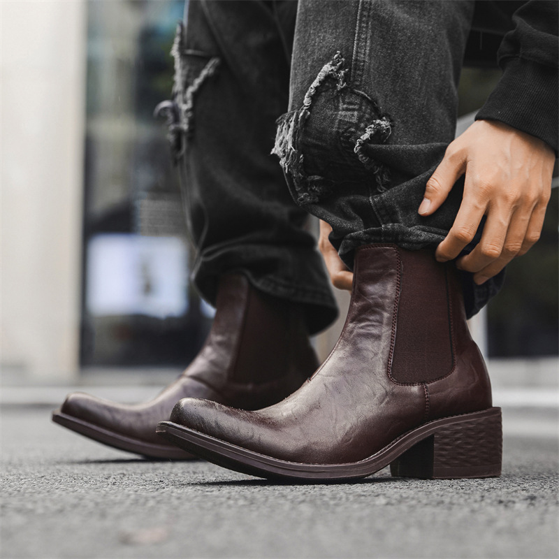 Chelsea Boots Men - Мужские модные высокие ботинки «Челси» большого