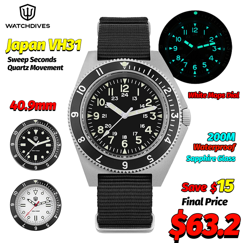 Men'S Fashion Box - Watchdives WD1972 Кварцевые часы с сапфировым