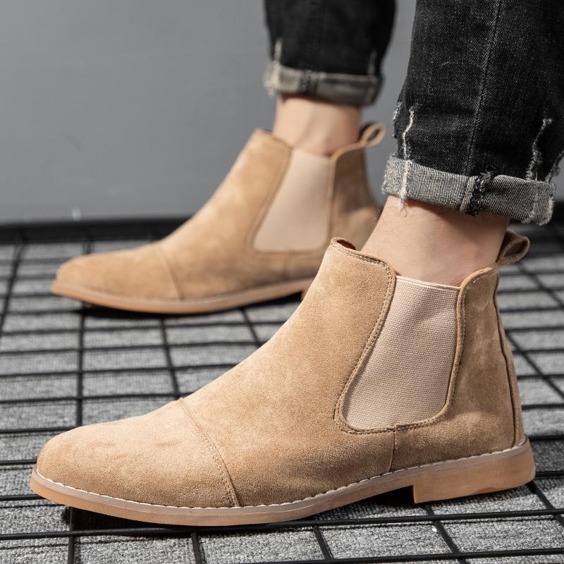 Chelsea Boots Men - Мужские ботинки челси из замши, кожаные