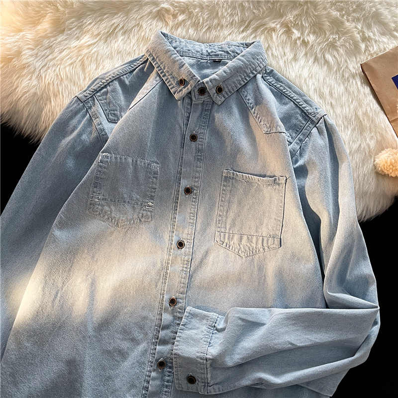 Джинсовые рубашки в корейском  – обзор и цена Men Fashion Korean Style